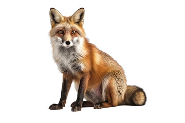 Fox isolated on transparent background. Concept of animals.