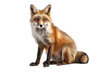 Fototapeta premium Fox isolated on transparent background. Concept of animals.