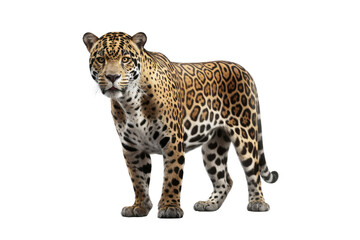 Jaguar isolated on transparent background. Concept of animals.