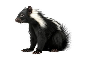 Skunk isolated on transparent background. Concept of animals.