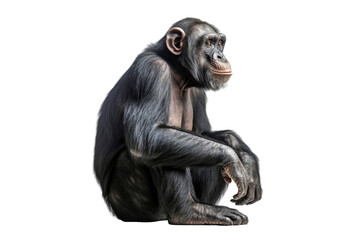 Chimpanzee isolated on transparent background. Concept of animals.