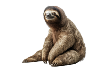Sloth isolated on transparent background. Concept of animals.