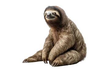 Fotobehang Sloth isolated on transparent background. Concept of animals. © The Imaginary Stock