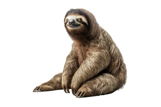 Sloth isolated on transparent background. Concept of animals.