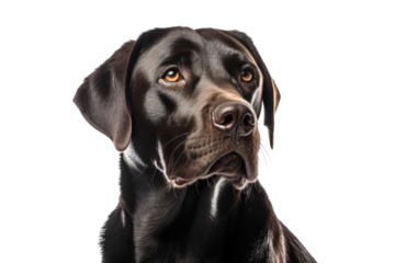 Labrador Retriever isolated on transparent background. Concept of pet.