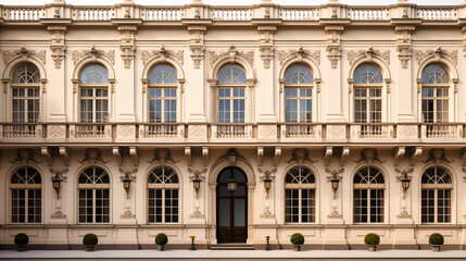 Fototapeta na wymiar Timeless elegance of a classical facade with symmetrical design