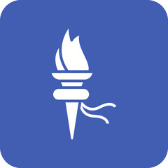 Fire Torch Line Color Icon