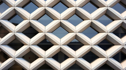 Striking architectural detail of a modernist building facade