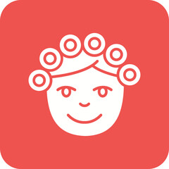 Hair Curler Line Color Icon