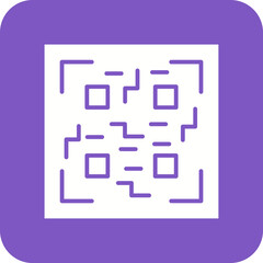 QR Code Scan Line Color Icon