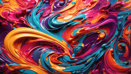 An abstract background with swirling vortexes of vibrant colors - AI Generative