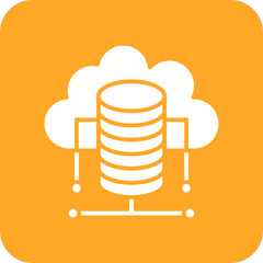 Cloud Database Line Color Icon
