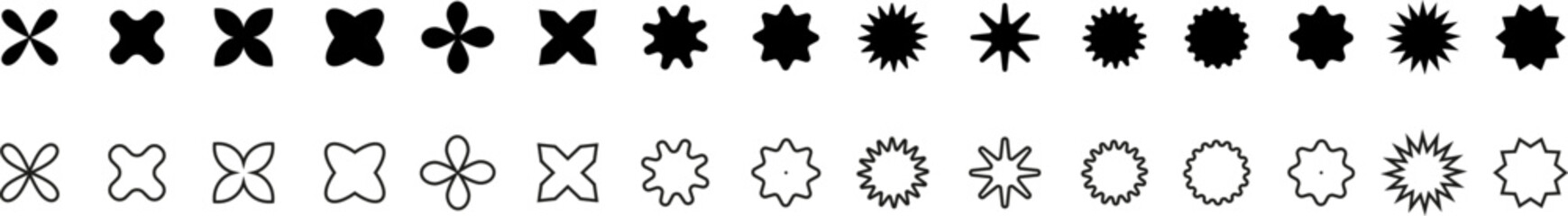 Set of sparkles star icons. Modern simple black stars collection. Christmas stars icons. Bright firework . Flash,shine sparkle icon,glare,blink star,light.