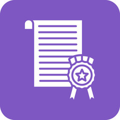 Certificate Line Color Icon