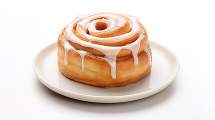 Obraz na płótnie Canvas Irresistible Sweet Roll Cake: A delectable sweet roll cake isolated on a pristine white background, ready to satisfy your sweet cravings.