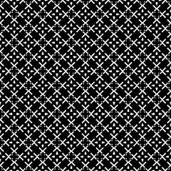 Black and white seamless abstract pattern. Background and backdrop. Grayscale ornamental design. Mosaic ornaments. Vector graphic illustration. EPS10.