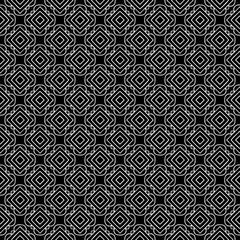 Black and white seamless abstract pattern. Background and backdrop. Grayscale ornamental design. Mosaic ornaments. Vector graphic illustration. EPS10.