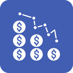 Income Loss Line Color Icon