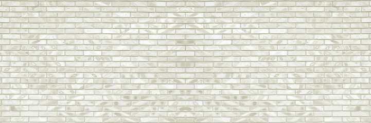 Abstract white brick wall texture for pattern background. Panorama picture. Old destroyed surface. Best for interior design in loft style. 