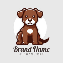Vector cute puppy dog logo icon design template 