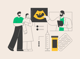 Infertility treatment abstract concept vector illustration.