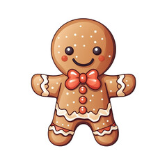 Obraz premium christmas gingerbread man isolated on white Generative AI