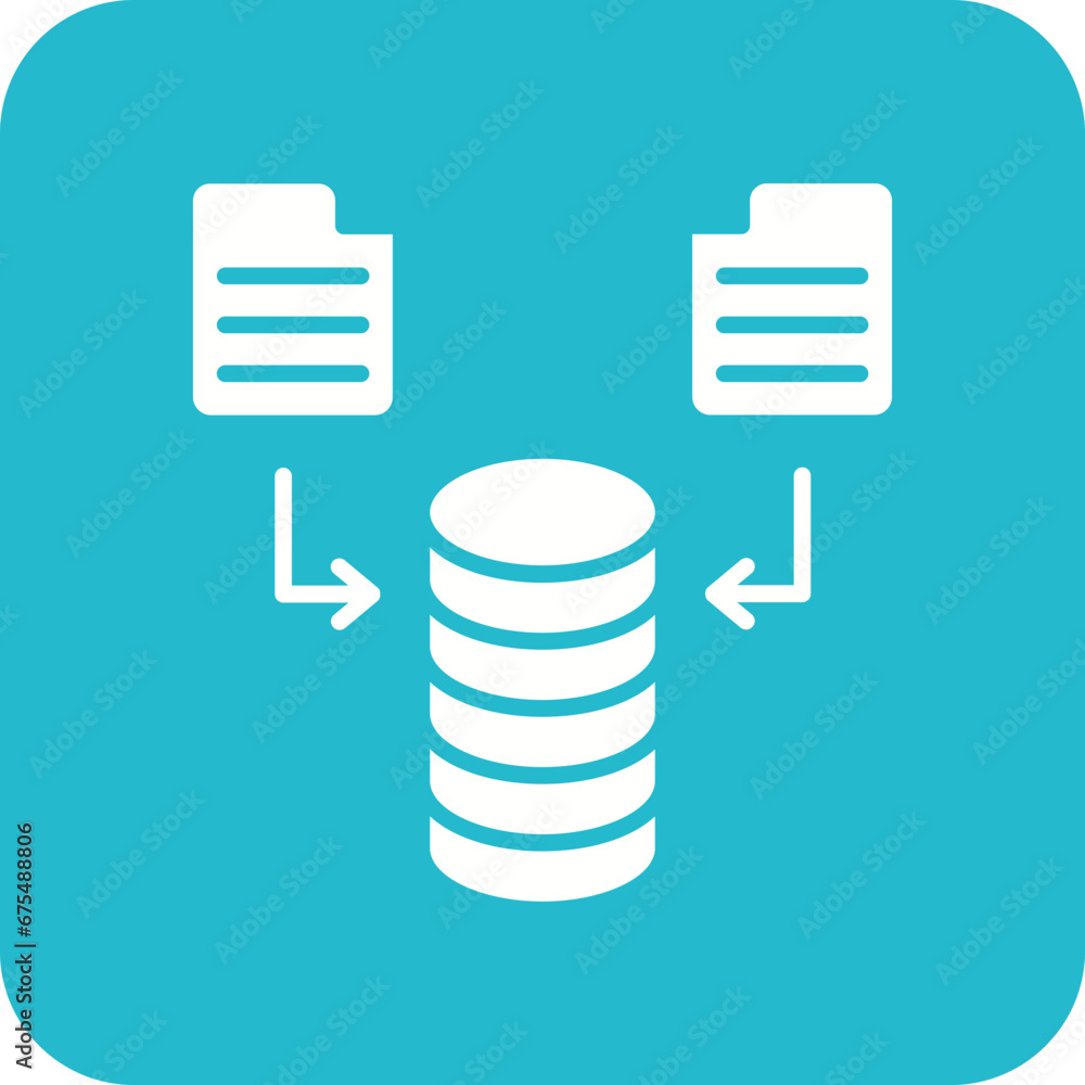 Poster data flow line color icon