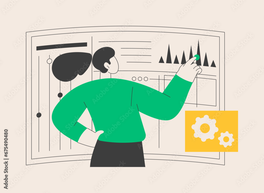 Poster big data visualization abstract concept vector illustration.