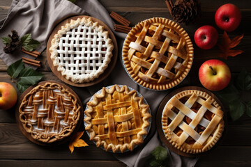 Assorted homemade fall pies