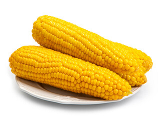 corn cob isolated on white background