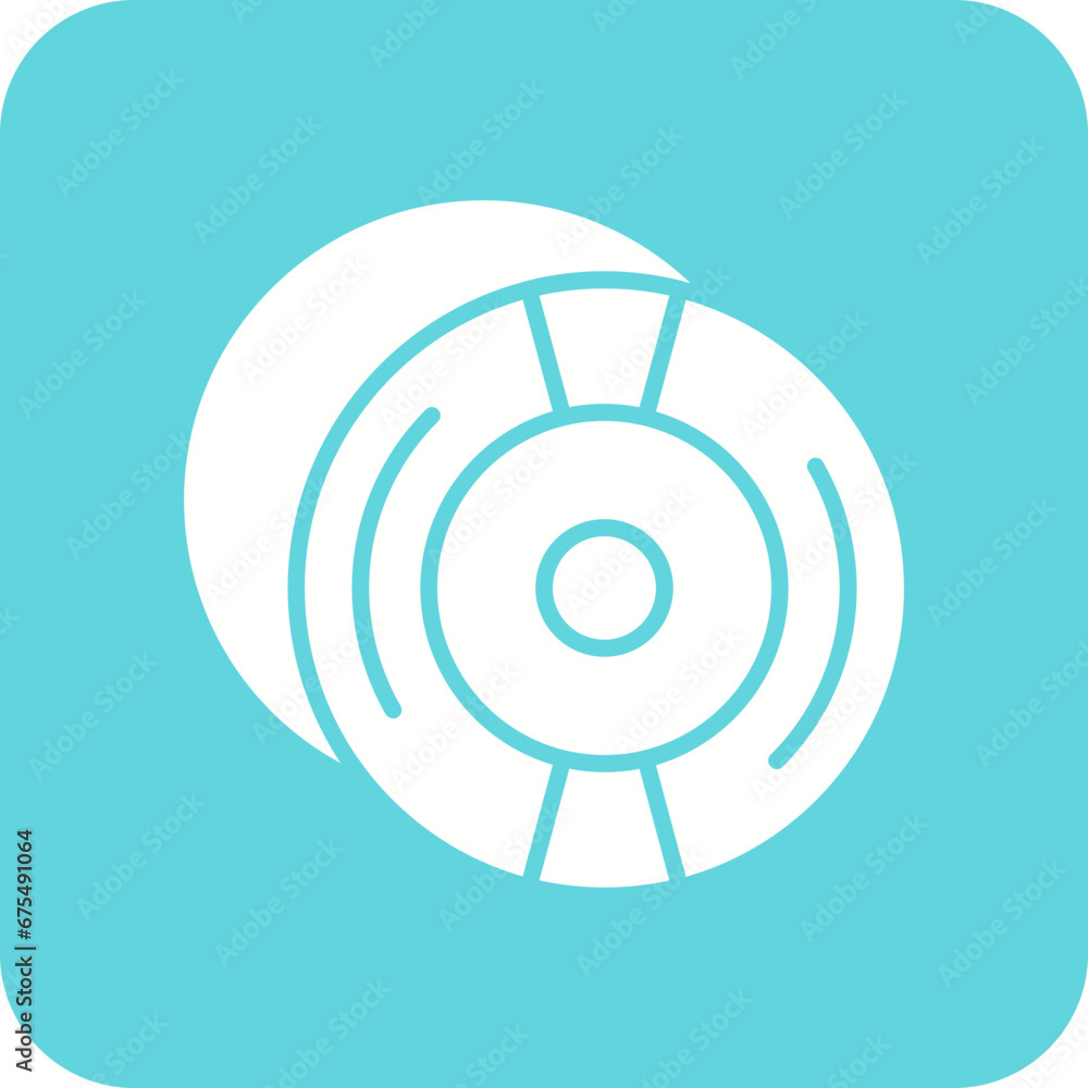 Poster compact disk line color icon