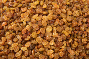 background yellow natural raisins top view