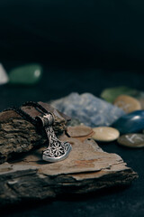 silver runic talisman hammer of thor