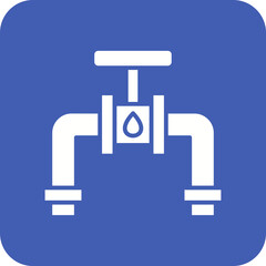 Water Pipe Line Color Icon