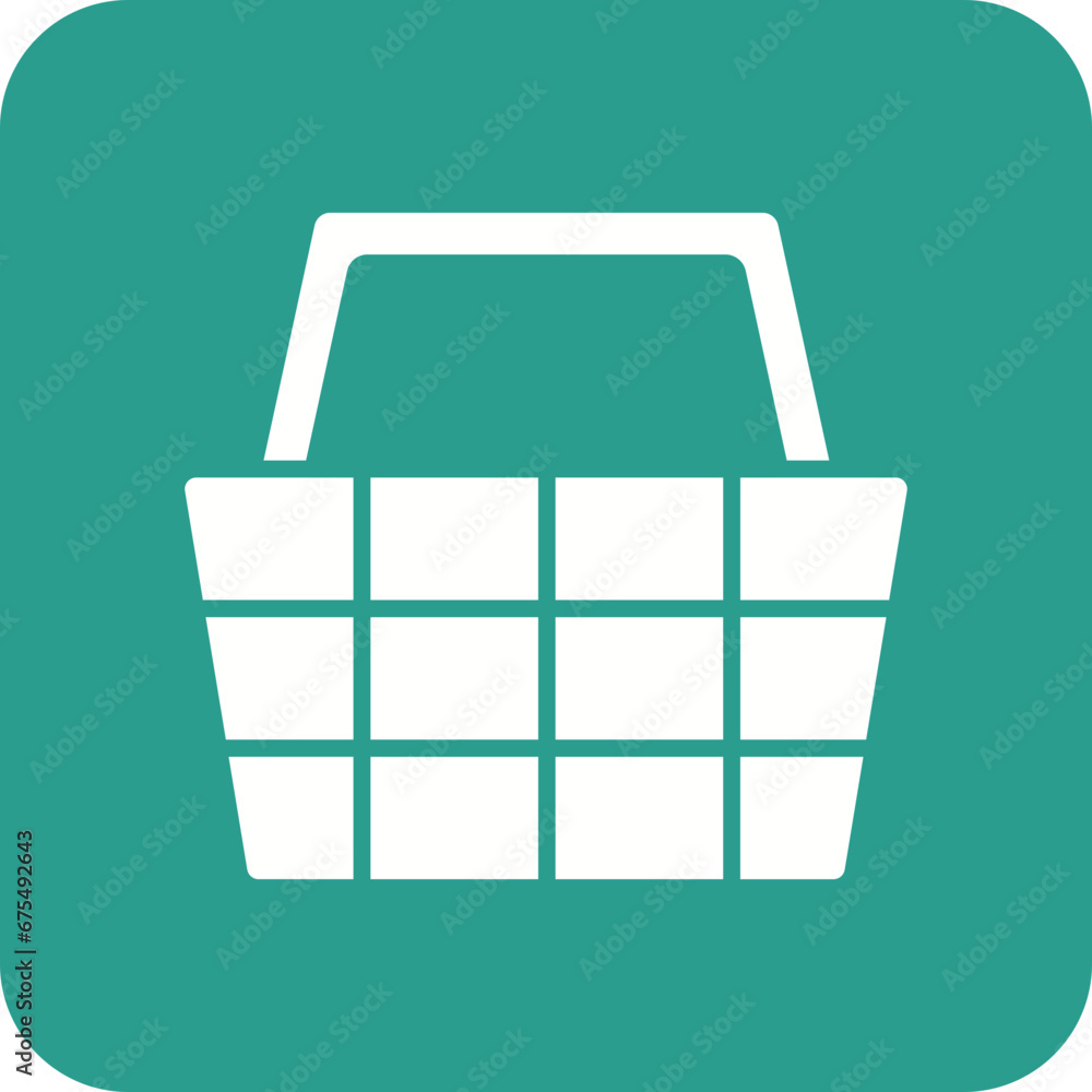 Canvas Prints Basket Line Color Icon