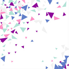 Frame of colored triangles abstract geometric pattern. Can be used as poster, banner, border, background, wallpaper, card, print, web. Vector illustration.