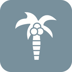 Palm Tree Line Color Icon