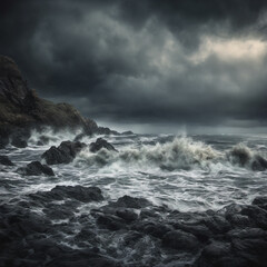 Obraz premium storm clouds over the sea