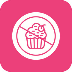 No Food Line Color Icon