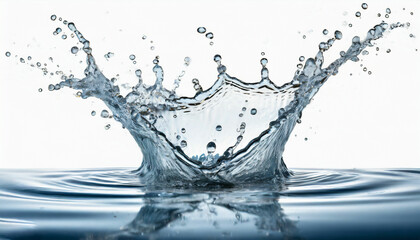 Water Crown on a Clean White Surface