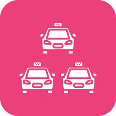 Taxi Stop Line Color Icon