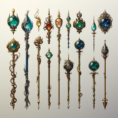 magic staff collection game assets