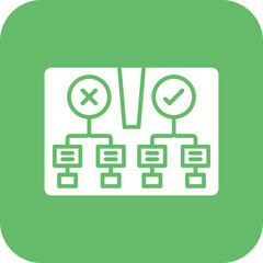 Decision Tree Line Color Icon