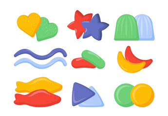 Set of colorful jellies vector concept