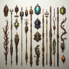 magical staff set for game developers