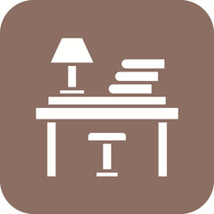 Study Desk Line Color Icon