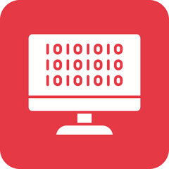 Binary Code Line Color Icon