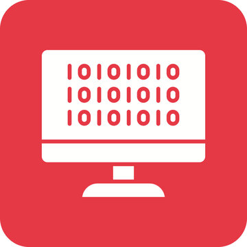 Binary Code Line Color Icon