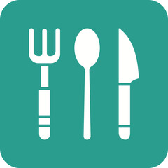 Fototapeta premium Cutlery Line Color Icon