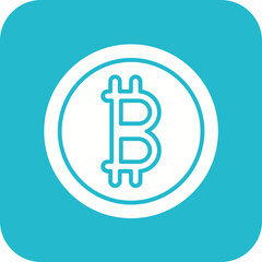 Bitcoin Line Color Icon